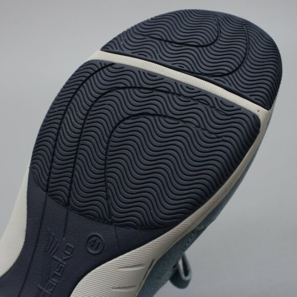 Dansko 41 Ladies 10.5-11 Hilda Denim Blue Mary Jane Hook Loop Strap Wedge Shoes - Picture 10 of 12